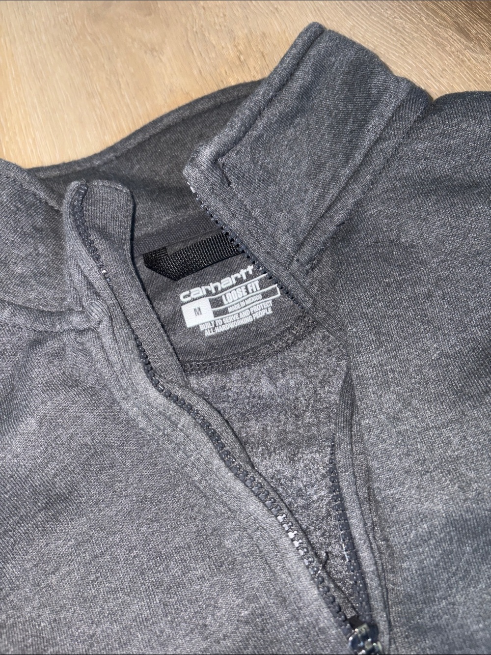 Carhartt Men’s Dark Gray Quarter-Zip Sweatshirt - Picture 2 of 3